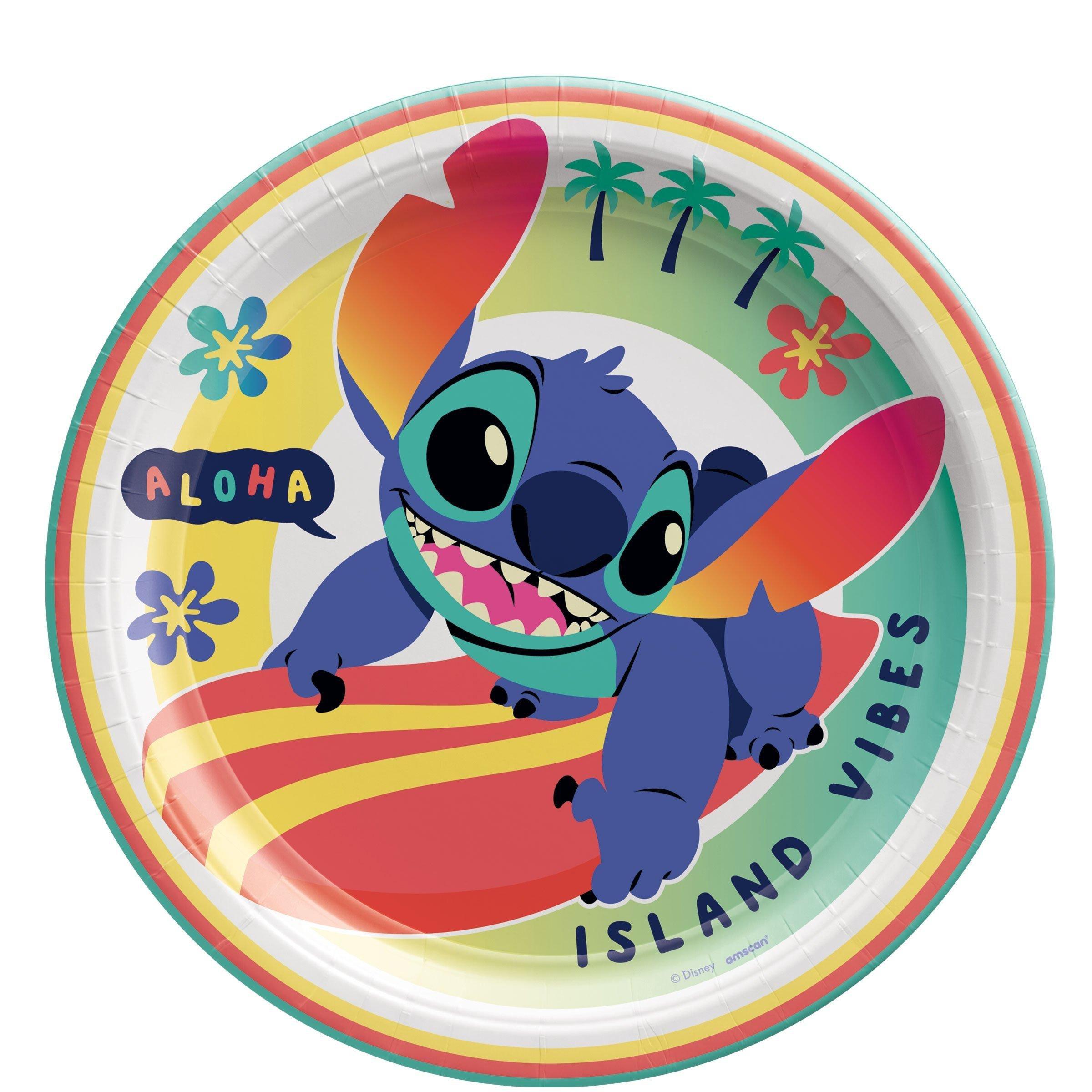 Stitch Aloha Birthday Party Supplies Pack for 8 Guests - Kit Includes Plates, Napkins & Table Cover